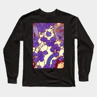 A woman in violet flowers, for all those who love flowers #69 Long Sleeve T-Shirt